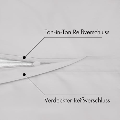 Parure de lit percale 100% coton 135x200 cm gris clair zip