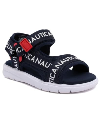 Image of Nautica Toddler Boys Sport Sandals - Lightweight Athletic Open-Toe Summer Shoes with Dual Adjustable Hook and Loop Straps for Outdoor Play, Beach, and Water