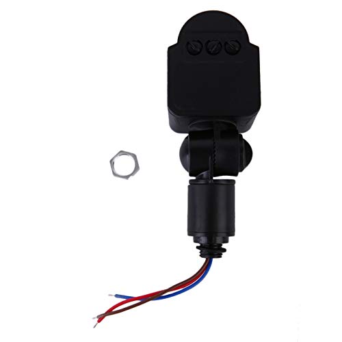 Elviray Black & Grey Automatic 12M Security PIR Infrared Motion Sensor Detector Wall LED Light Outdoor RF 140degree