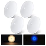 acegoo RV LED Ceiling Dome Light w/Switch 4.5” RV Lights Interior 12V Overhead Puck Light for Motorhome Camper Trailer Boat, Dimmable White Light & Blue Nightlight, Surface Mount,4-Pack (3000K