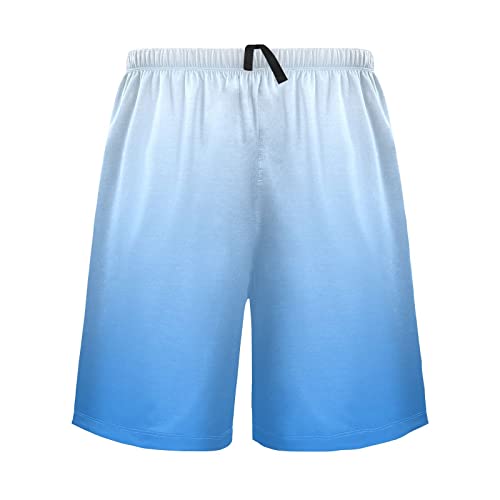 Gradient Dodger Blue Pajama Shorts for Men,Men's Pajama Bottoms,Sleepwear S