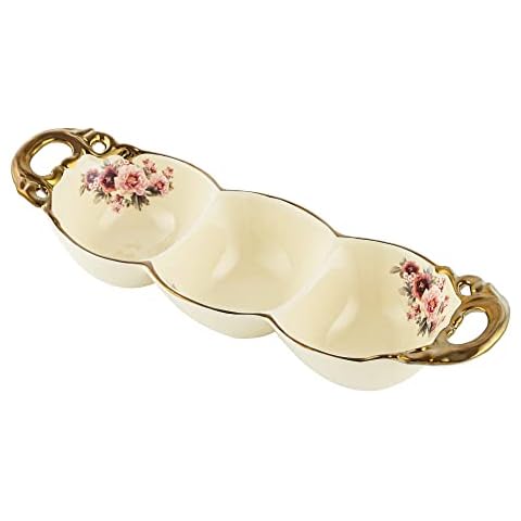 fanquare Gold Porcelain Snack Bowl Cover