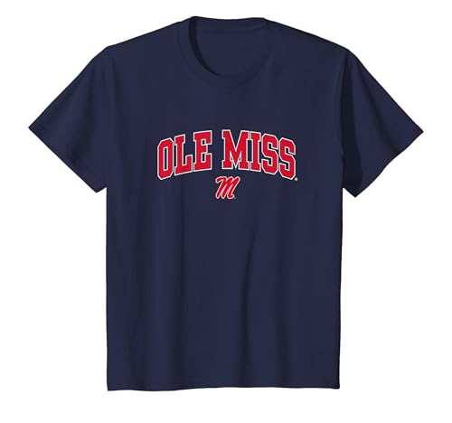 Kids Mississippi Ole Miss Rebels Kids Arch Over Navy T-Shirt