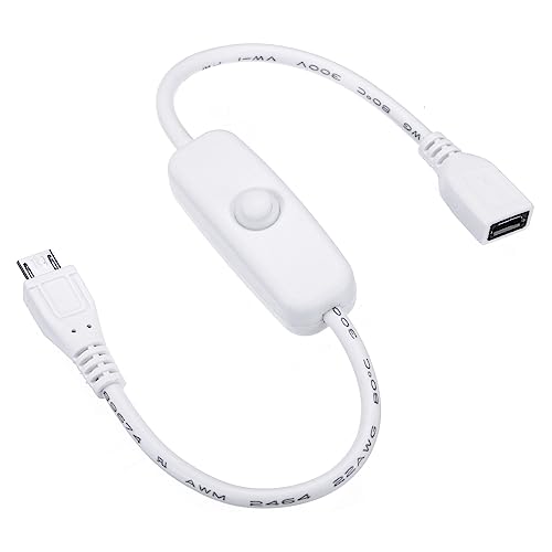 PATIKIL Micro-USB Extensión Cable con ON/OFF Interruptor Hembra a Macho Cordones Datos Alimentación
