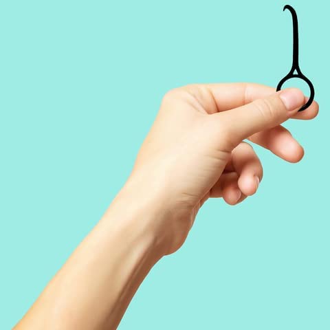 OrthoKey Clear Aligner Removal Tool for Teeth — Invisalign Remover Grabber for Invisible Removable Braces and Retainers — Fits in a Dental Carrying or Aligner Case Cleaner — Small Size, Black (2-Pack)