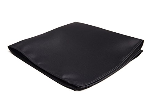 Jacob Alexander Men's Pocket Square Solid Color Handkerchief - Charcoal