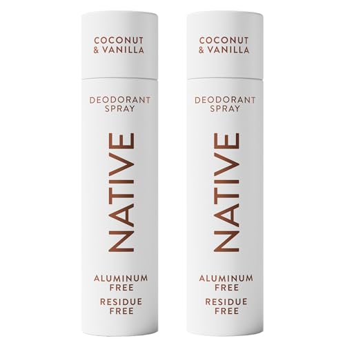 Native Deodorant & Body Spray, Coconut & Vanilla TWIN PACK, 72-Hour Odor Protection for Underarms & Body, Aluminum Free, Quick Drying, 2x3.5 oz