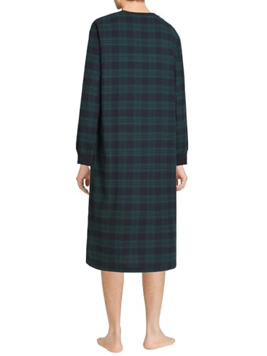 Esenchel Men's Cotton Flannel Nightshirt Long Sleeve Sleep Shirt with Pockets2