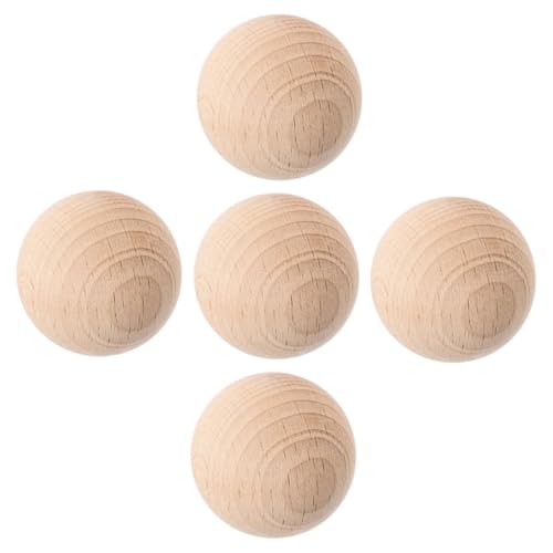 HANABASS Croquet Replacement Balls 5pcs Wooden Balls for Boys and Girls Crafts and Garden Games