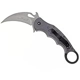 Fox Knives 478 Karambit Emerson Wave Folding Pocket Knife - N690Co Stainless Steel Blade, Bead Blasted Finish - Black Idroglider Reversible Pocket Clip - Liner Lock Folder