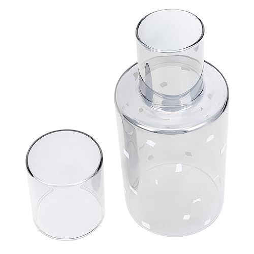 Kit con taza y tetera de vidrio 250 ml gris claro