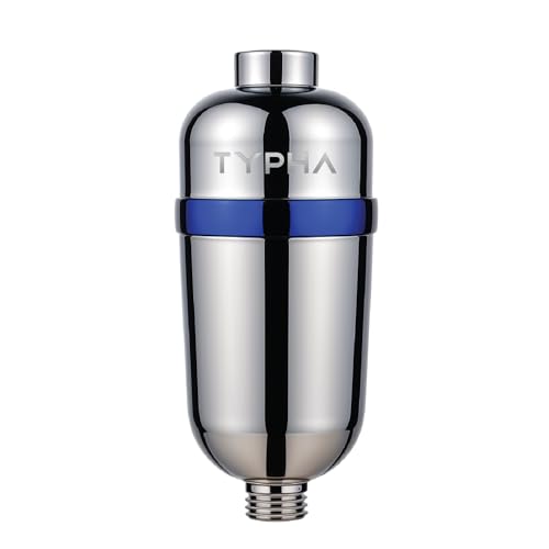 TYPHA PureFlow Dual-Tech 8X Repetitive Chlorine Shower Filter – Soothes Dry, Itchy Skin and Strengthens Hair & Nails – Long-Lasting (12-14 Months)