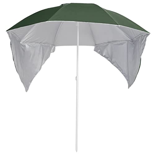 Parasol de plage résistant à l'eau de 215 cm avec parois latérales amovibles et cadre en acier robuste