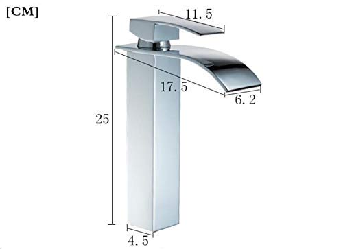 Robinet de lavabo cascade chromé mitigeur eau chaude et froide - 3