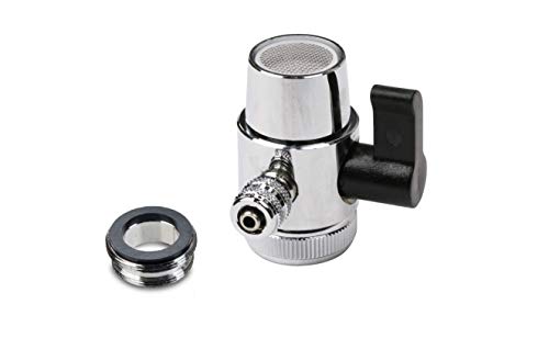Chrome Faucet Diverter Valve (Includes adapter ring) Reverse Osmosis/Water Filters 3/8