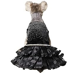 Vestido de encaje para perro talla XL negro