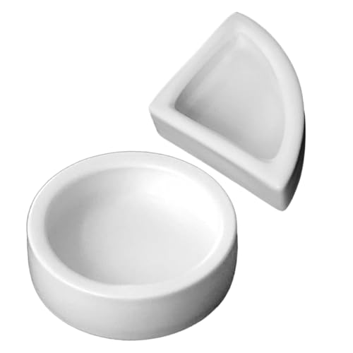 Outanaya 2個 防逃逸食盆 セラミック製 爬虫類フードボウル ミニ ペット用餌皿 水皿 両用 小型トカゲやヤモリに