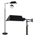 GyroVu Dimmable LED Pharmacy Floor Lamp for Living Room, Full Range Dimming Bedroom Floor Lamp, Adjustable Height Standing Lamp with 350° Swing Arm