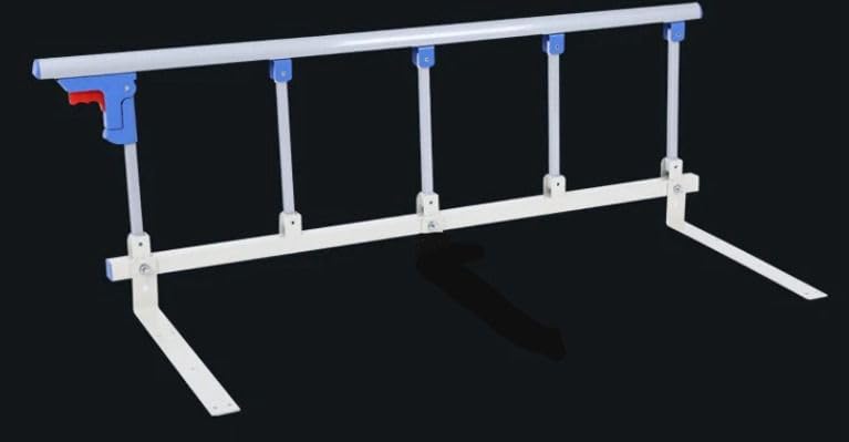 Image of P.M.P.S. Heavy 5 Steel Vertical Bar Hospital Bed Guard Collapsible Railing Soft Closure with 2 Attachment,No Drilling Required, (1 Side Only) for Elderly Person at Home I Size- 46.5LX19 H - inches