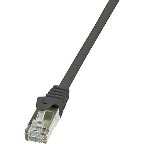 LogiLink CP2013S CAT6 F/UTP EconLine Patch Cable, 0.25 Meter Length, Black, Black, 0.25 Meter Length