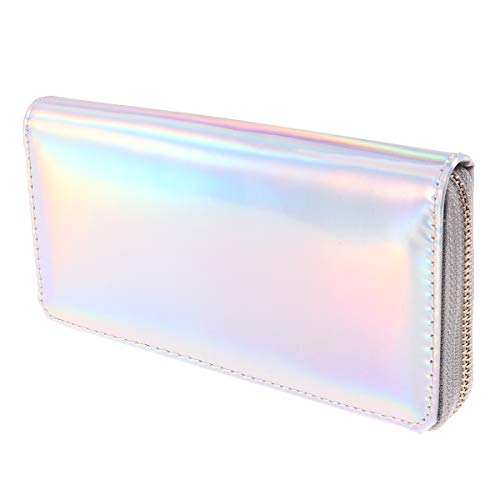 TENDYCOCO Wallet Holographic Zipper Long Wallet Credit Card Holder Clutch Bag for Women
