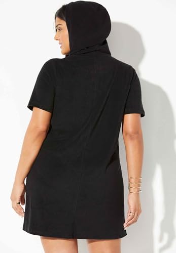 Swimsuits For All Women's Plus Size Short Sleeve Sport Alana Terry Cloth Cover Up Hoodie4