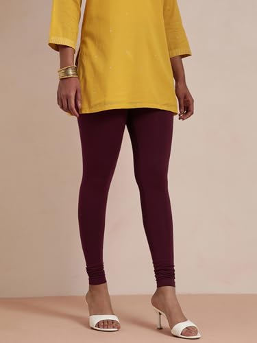 Image of TWIN BIRDS Tailored Cut and Classic Fit Super Stretchable Elastane Fabric Churidar Leggings for Women