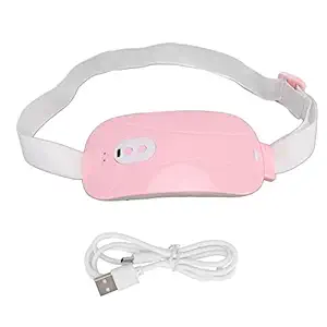 Portable Cordless Heating Pad, USB Electric Waist Belt Device with 3 Heat Levels, Fast Heating Belly Wrap Belt Massager, Menstrual Heating Pad for Women and Girl, Pink