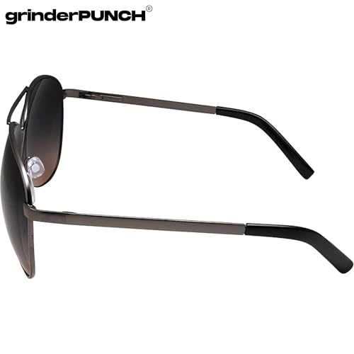 Image of grinderPUNCH Big XL Wide Frame Extra Large Polarized Aviator Sunglasses for Big Heads Men Oversized