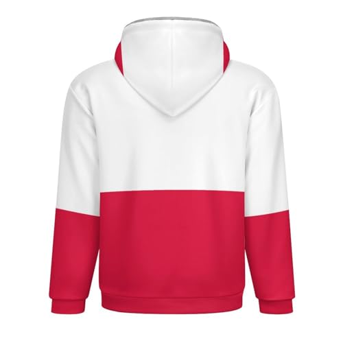 Sweat à capuche pour hommes avec fermeture éclair et motif drapeau Pologne - 4