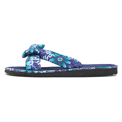 shoezone - Sadie Womens Blue Floral Beach Mule - Size 6 UK - Blue