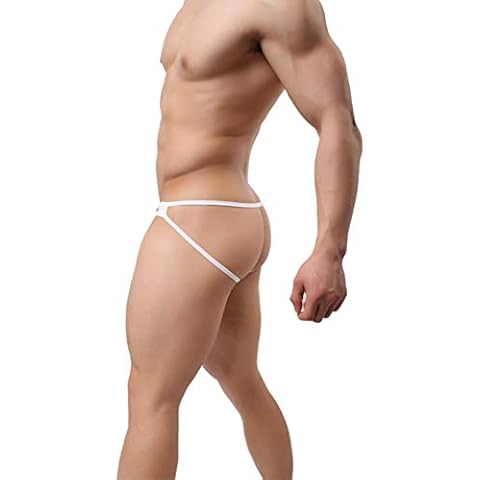 MuscleMate® Hot Men's Thong G-String Men's Comfort Underwear Jockstrap Men's Hot Undie (M, White) Cover