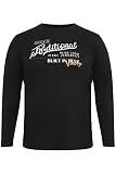 Blend BT Dopper Longsleeve Herren Big & Tall Langarmshirt Shirt mit Print Große Größen bis 6XL aus 100% Baumwolle, Größe:4XL, Farbe:Black (194007)
