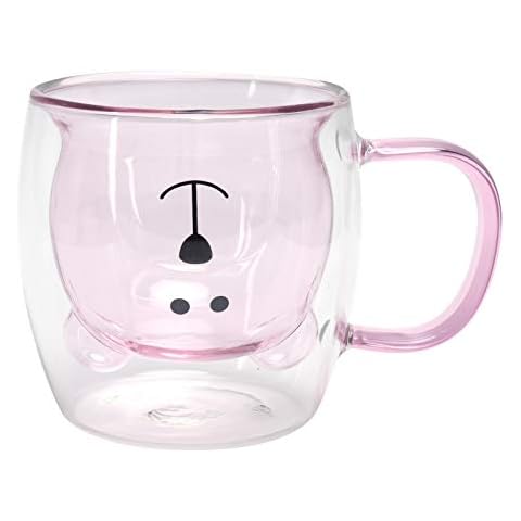 BORDSTRACT Taza de Agua De Vidrio con Forma de Oso Cover