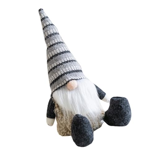 クリスマス装飾小人飾りニットストライプ帽子ノームスウェーデントムテスぬいぐるみ置物ホームテーブル装飾クリスマス装飾