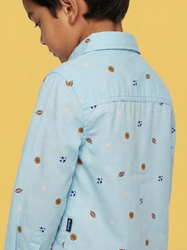Image of Nautinati Boys Printed Full Sleeve Shirt with Regular Collar | Age 1-5 Years