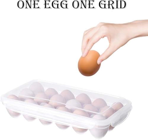 Uzepie 2 Pack egg Storage Container for Fridge, Clear Airtight Box with Lids, Kitchen Organizer Keeps Eggs Fresh - Image 3