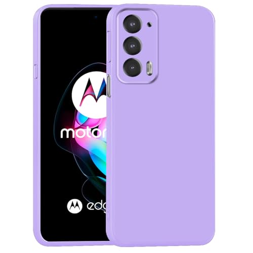 Image of Back Cover for Motorola Edge 20 5G | Full Camera Protection | Premium Liquid Silicon Case | Flexible Bumper Case for Motorola Edge 20 5G (Purple)