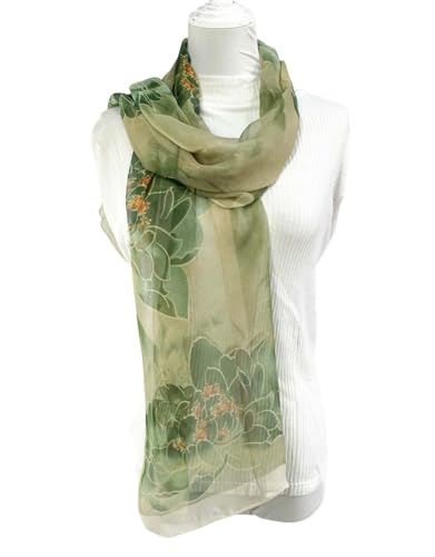 Acotavie Scarfs for Women Lightweight Scarves Fashion Print Floral Pattern Sheer Scarf Shawl Wraps4