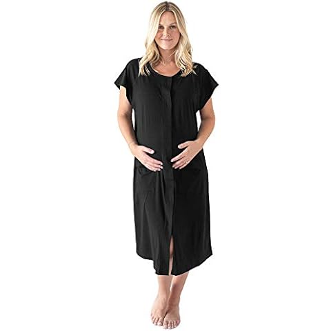 Kindred Bravely Universal Labor and Delivery Gown | 3 in 1 Labor, Delivery, Nursing Gown for Hospital - black - Medium Cover