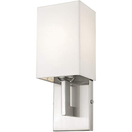 Image of Livex Lighting 51101-91 Transitional One Light Wall Sconce from Hollborn Collection in Pwt, Nckl, B /S, Slvr. Finish, Brushed Nickel