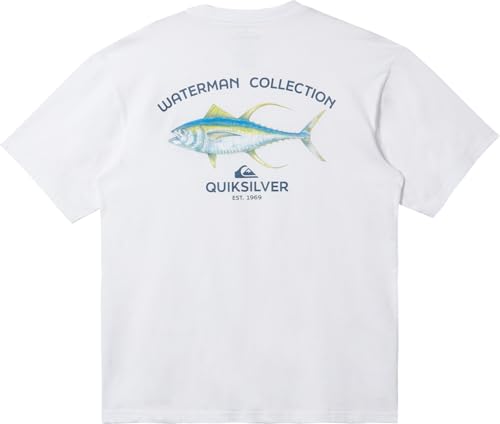 T-shirt Quiksilver Fresh Fish blanc homme taille M coton stretch