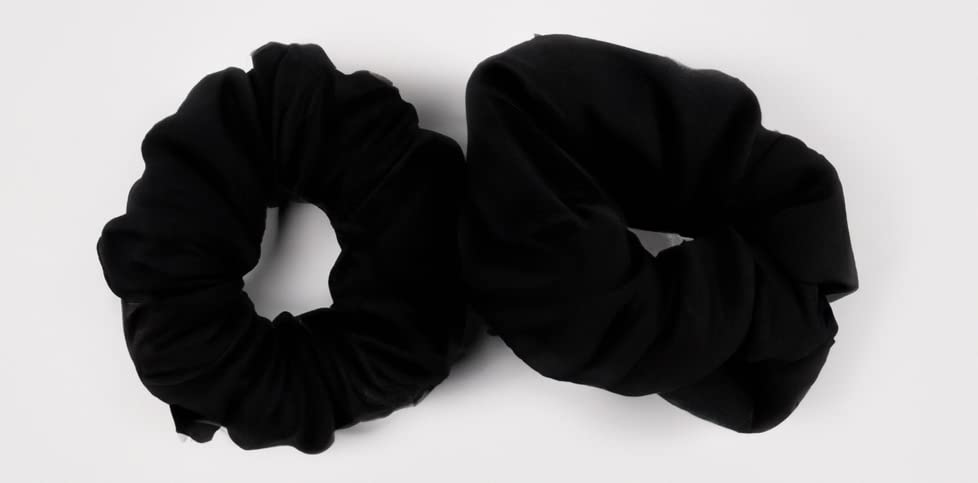 Scrunchie House Pack of 2 Black Satin Scrunchies - Gentle on Your Strands, Perfect for Any Occasion! | Pack of 2 | Exclusive Sale |