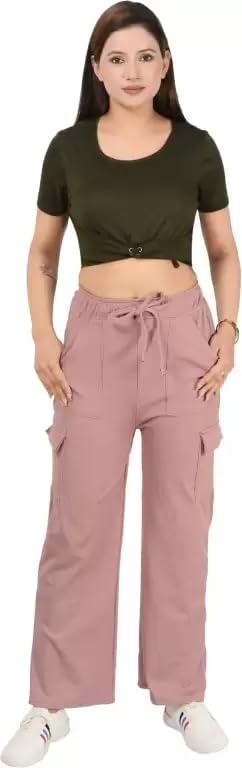 Image of Women Solid Loose Fit Knitted Cargo - Parent (BZCR9)