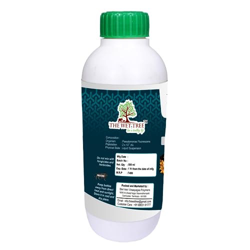 THE WET TREE Pseudomonas Fluorescens (2x10^9 cfu/ml) Liquid | Bio Fungicide for Home & Garden Plants | Controls Root Rot, Stem Rot & Fungal Diseases 500ml