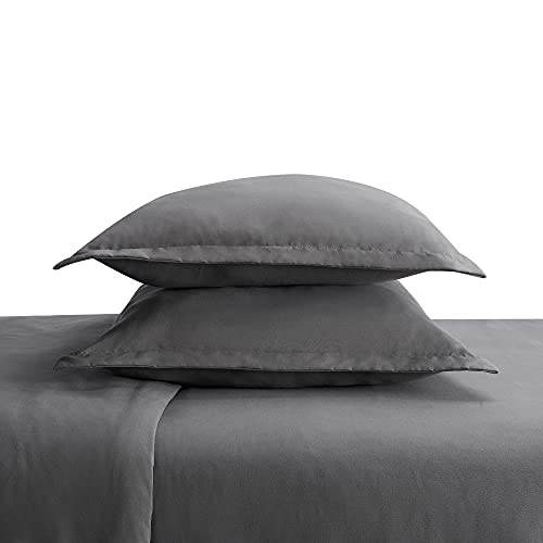 Parure de lit 3 pièces ultra douce hypoallergénique lit double gris