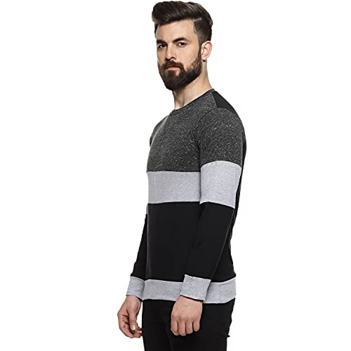 Image of CAHOOT Men's Blue and Mint Ombre Henley Neck Short Sleeve Regular Fit T Shirt for Regular Wear
