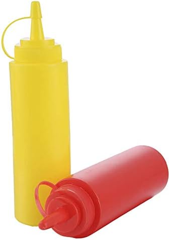 Lot de 2 bouteilles de sauce en plastique pour assaisonnement, hu...