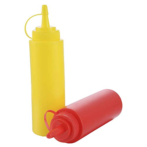 Lot de 2 bouteilles de sauce en plastique pour assaisonnement, hu...