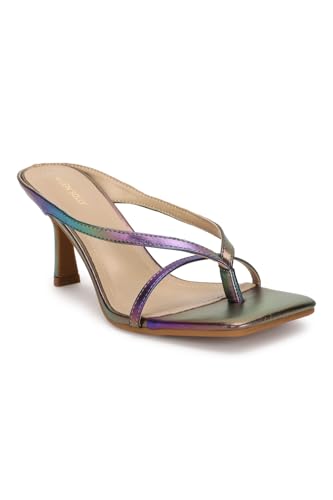 Image of Allen Solly womens Allen Solly Sheen Effect Open-toe Slim Heels Pump